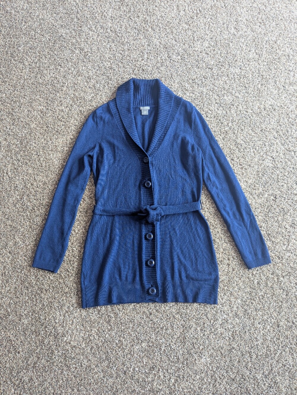 Ann Taylor Merino Wool Blend Cardigan Sweater Size Medium Blue